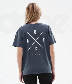 Blue Women's Dope Standard W T-shirts | India_D1416