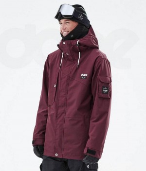 Burgundy Men's Dope Adept Ski Jackets | India_D1458