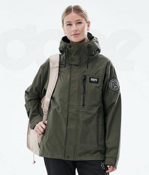 Olive Women's Dope Blizzard Light W Full Zip Outdoor Jackets | India_D2475
