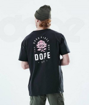 Rose Black Men's Dope Daily T-shirts | India_D1628