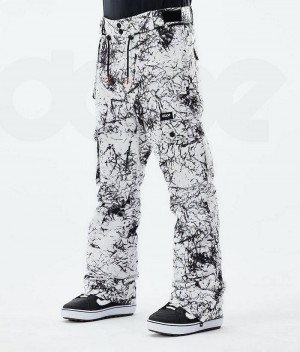 White / Black Men's Dope Iconic 2021 Snowboard Pants | India_D1227