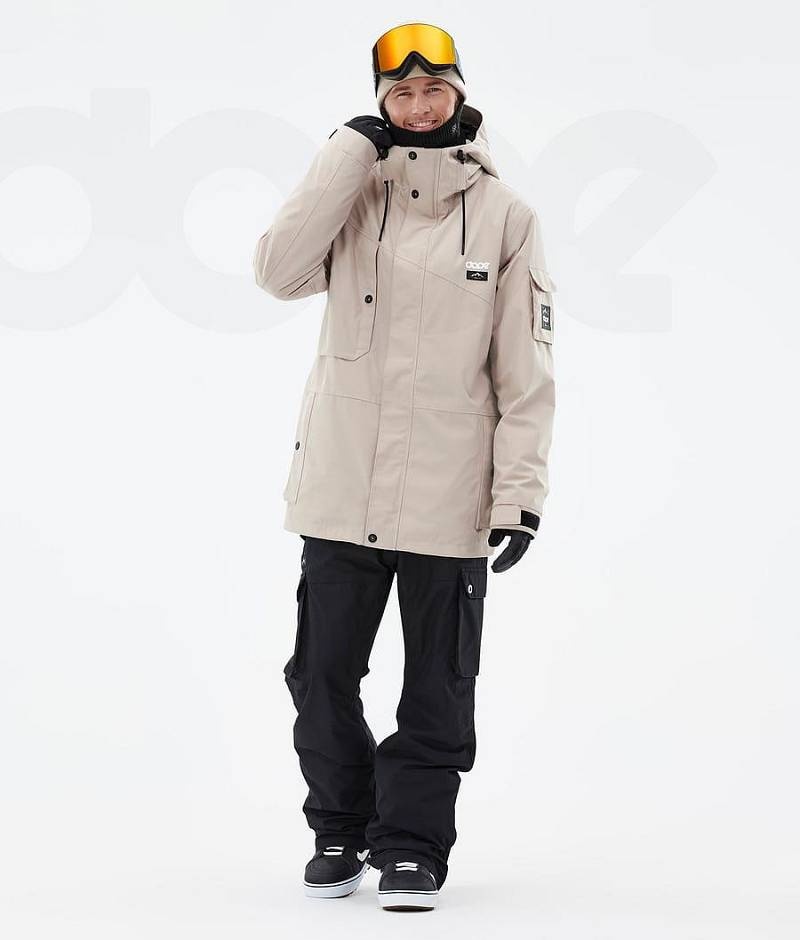 Beige Men's Dope Adept Snowboard Jackets | India_D2340