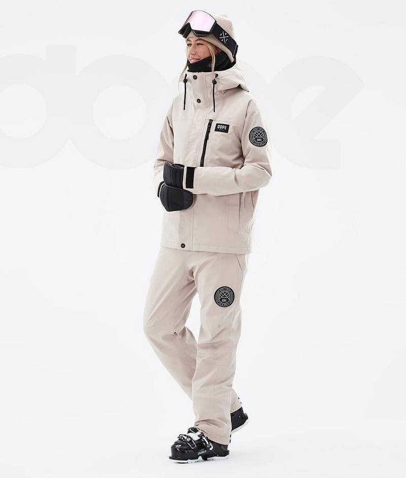 Beige Women's Dope Blizzard W Full Zip Ski Jackets | India_D1112