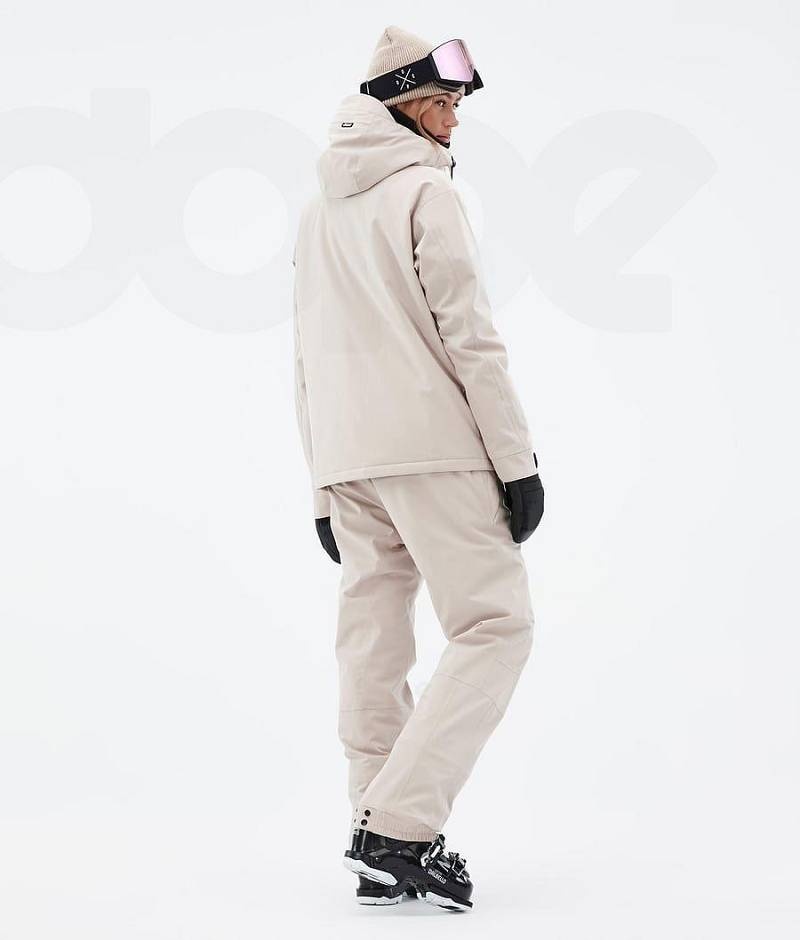 Beige Women's Dope Blizzard W Full Zip Ski Jackets | India_D1112