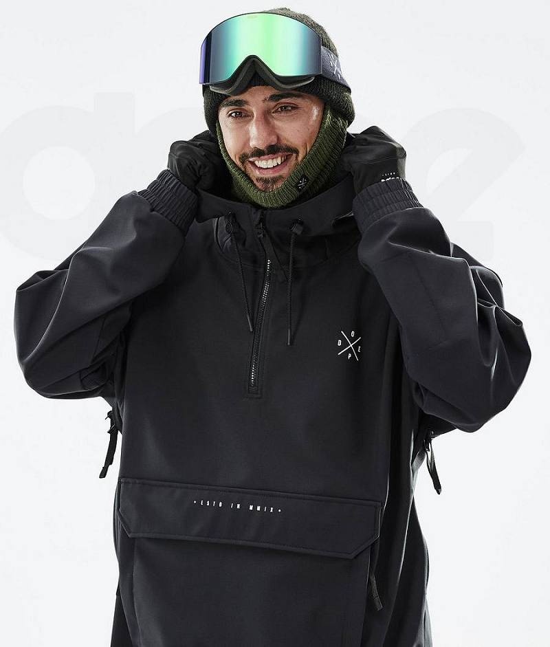 Black Men's Dope Cyclone Ski Jackets | India_D2078
