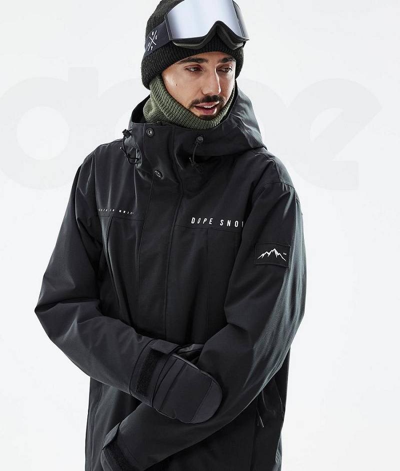 Black Men's Dope Ranger Ski Jackets | India_D1138