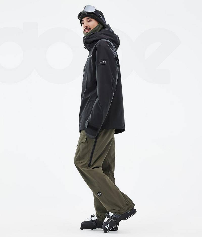 Black Men's Dope Ranger Ski Jackets | India_D1138