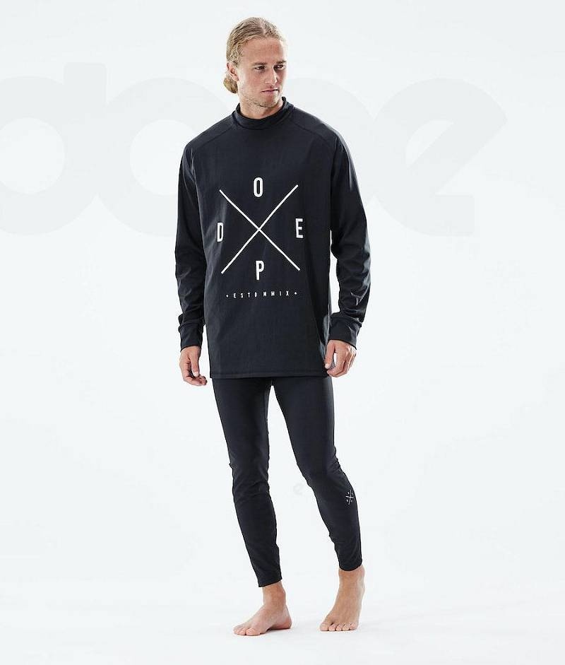 Black Men's Dope Snuggle Base Layer Pants | India_D2264