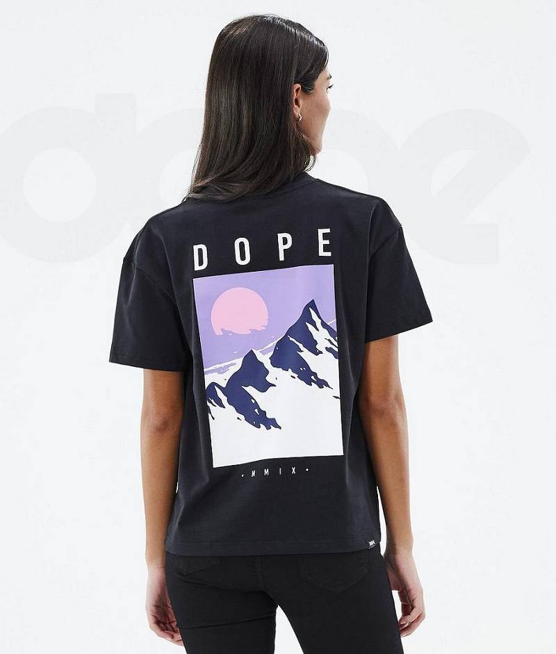 Black Women\'s Dope Standard W T-shirts | India_D1153