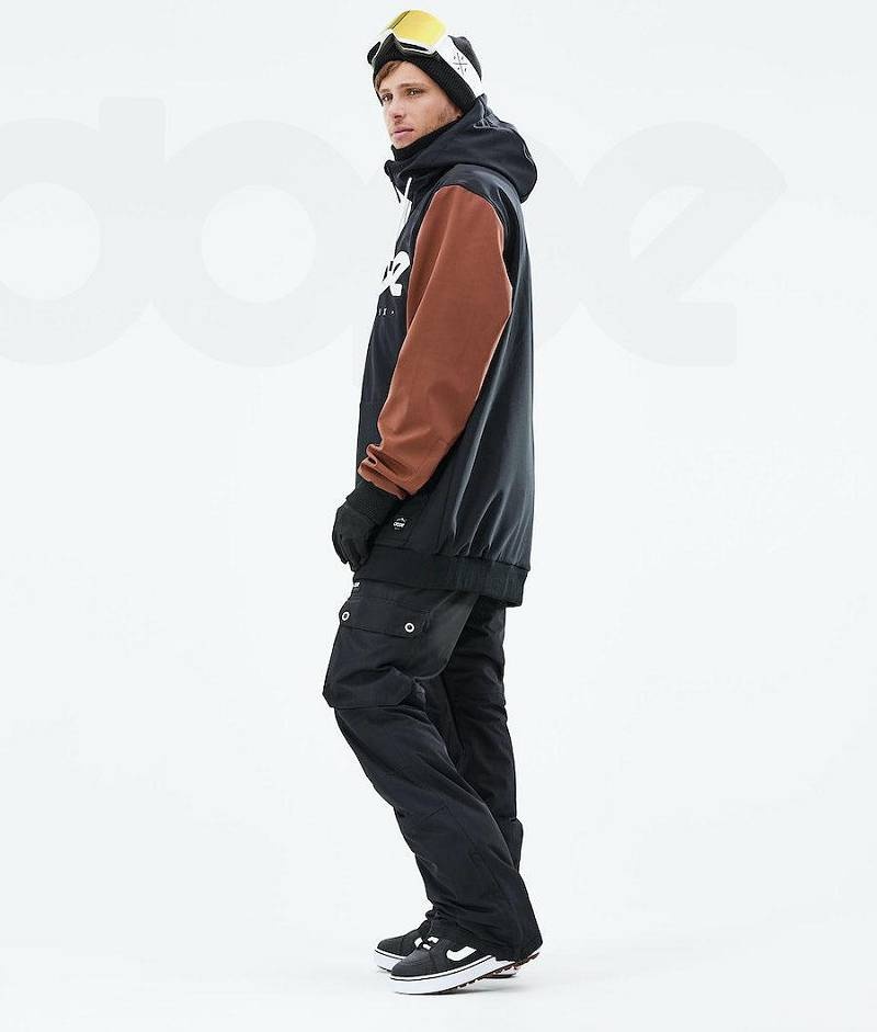 Black / Brown Men's Dope Standard DO Snowboard Jackets | India_D2495