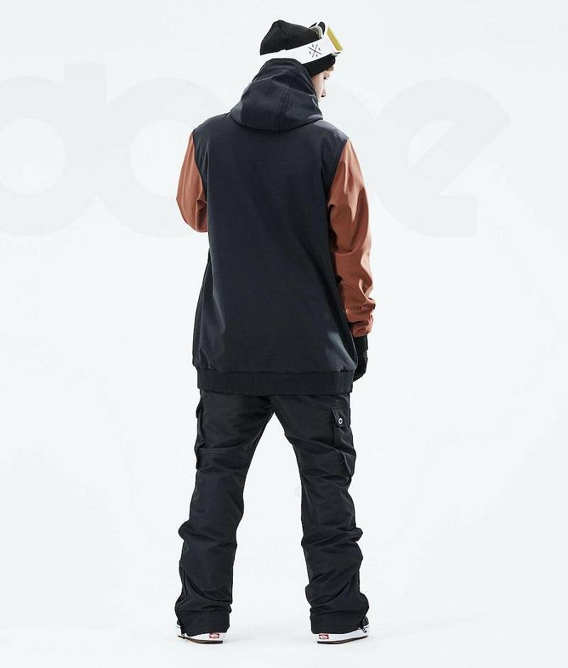 Black / Brown Men's Dope Standard DO Snowboard Jackets | India_D2495