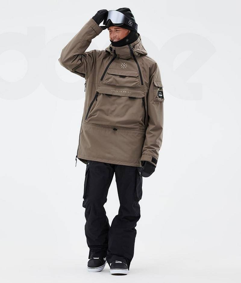 Brown Men's Dope Akin Snowboard Jackets | India_D1996