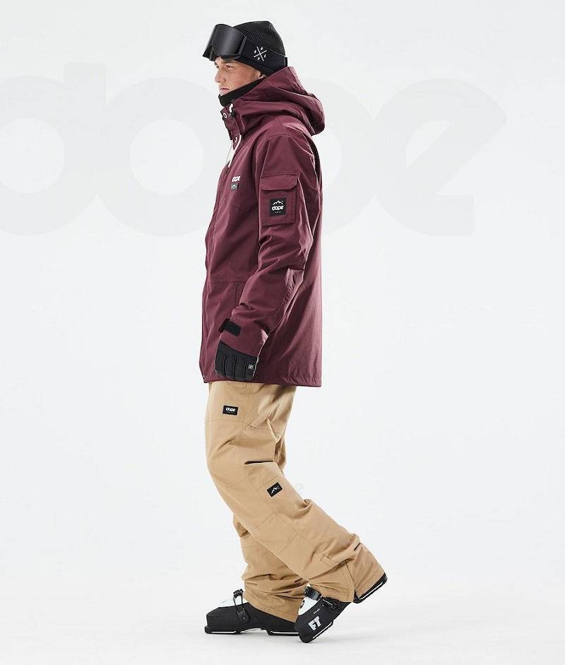 Burgundy Men's Dope Adept 2021 Ski Jackets | India_D2307
