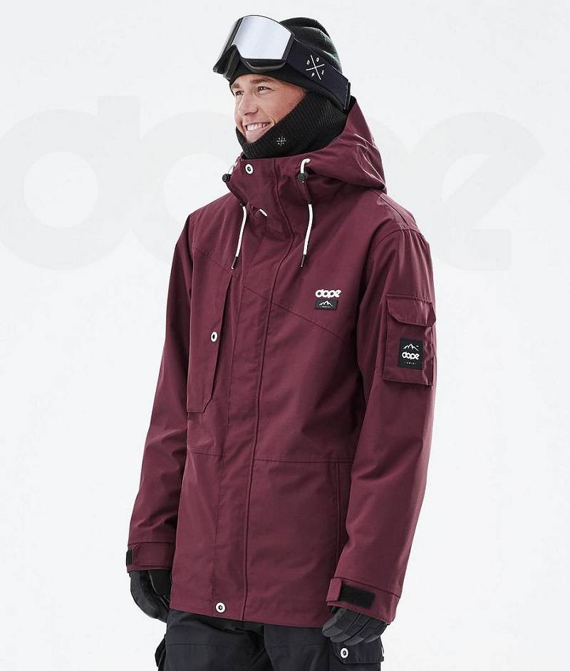 Burgundy Men\'s Dope Adept Ski Jackets | India_D1458