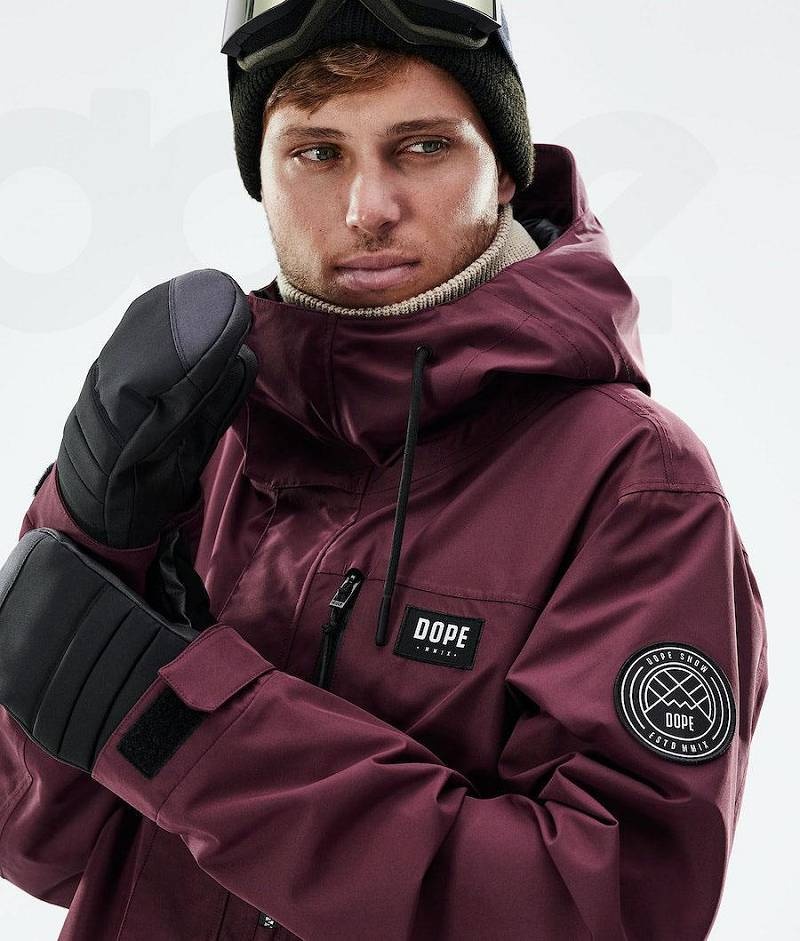 Burgundy Men's Dope Blizzard Full Zip 2021 Snowboard Jackets | India_D1811