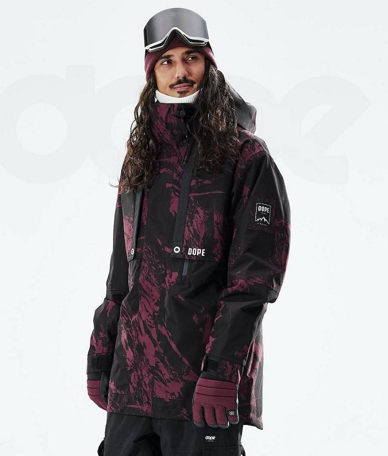Burgundy Men\'s Dope Mojo Snowboard Jackets | India_D2258
