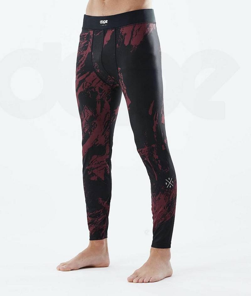 Burgundy Men\'s Dope Snuggle Base Layer Pants | India_D2438