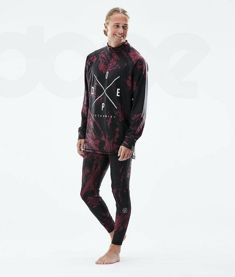 Burgundy Men's Dope Snuggle Base Layer Tops | India_D1738