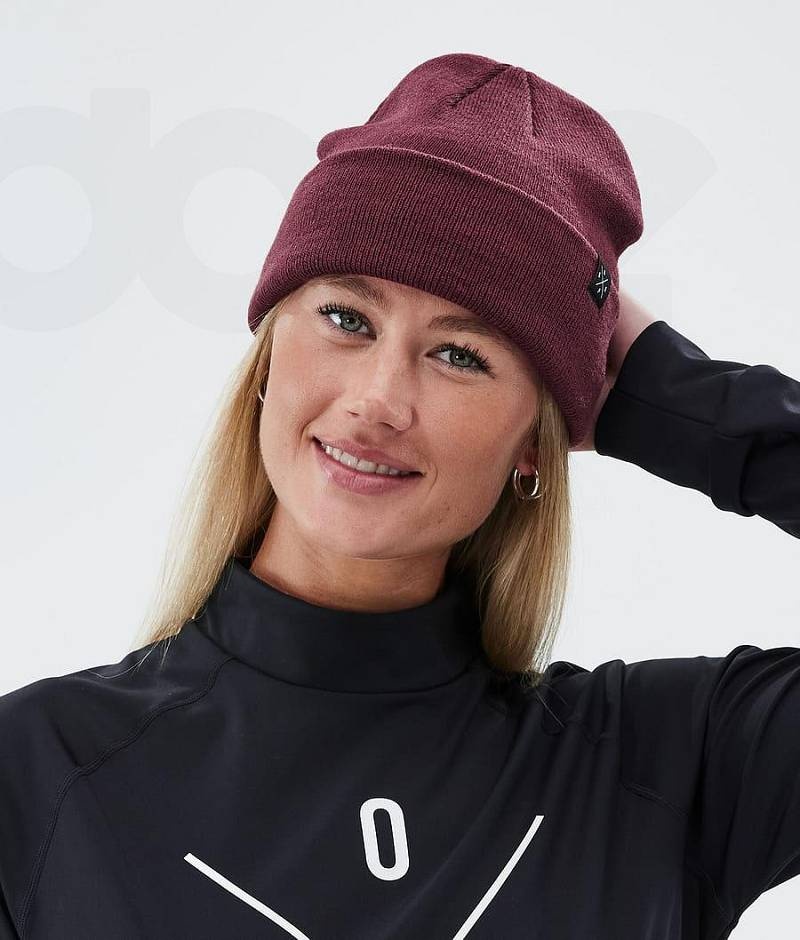 Burgundy Men's Dope Solitude Beanies | India_D1021