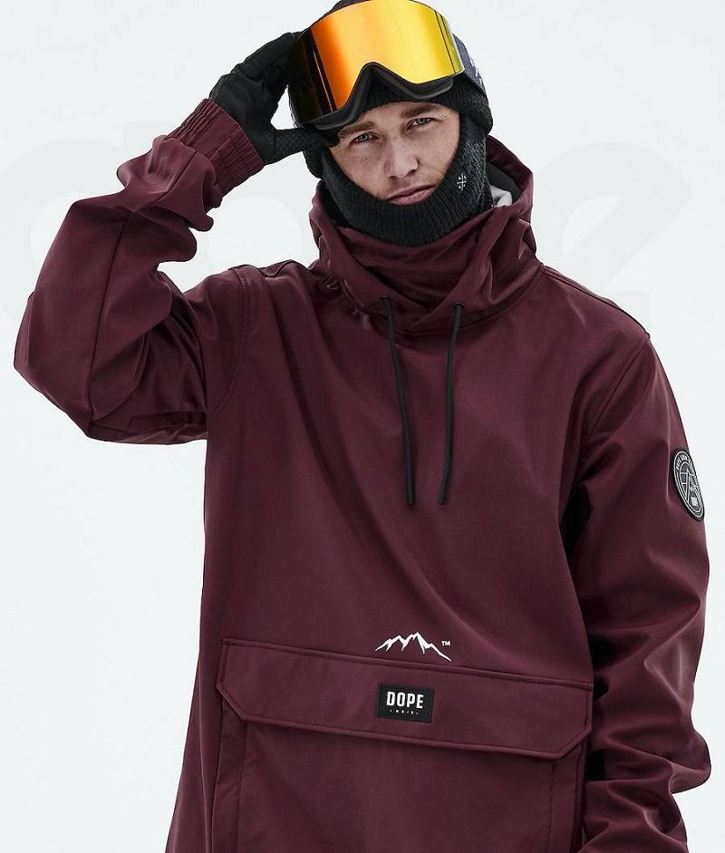 Burgundy Men's Dope Wylie Snowboard Jackets | India_D2429
