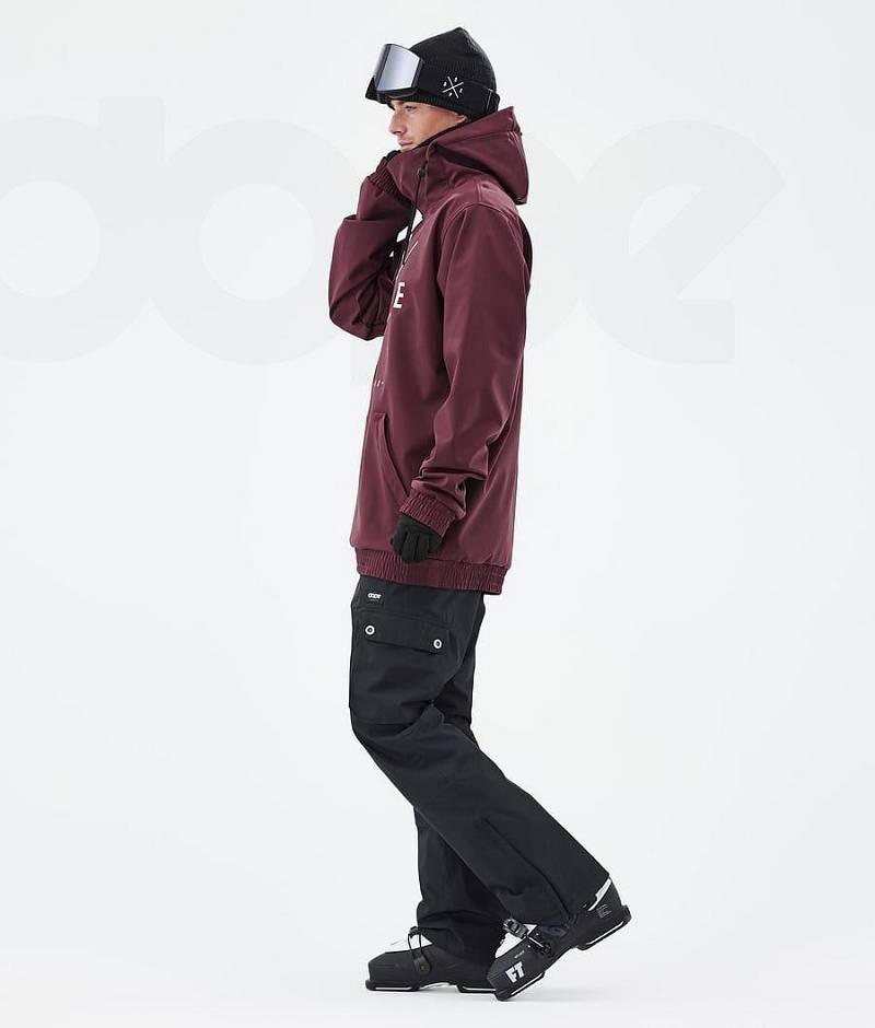 Burgundy Men's Dope Yeti Ski Jackets | India_D1558