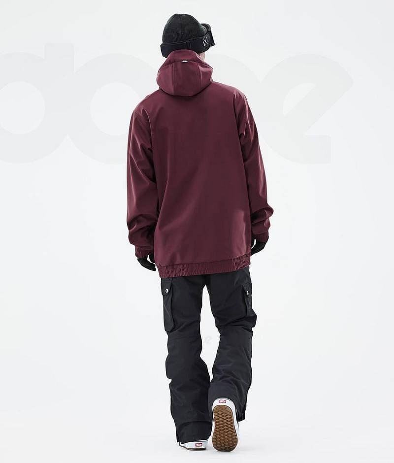 Burgundy Men's Dope Yeti Snowboard Jackets | India_D1626