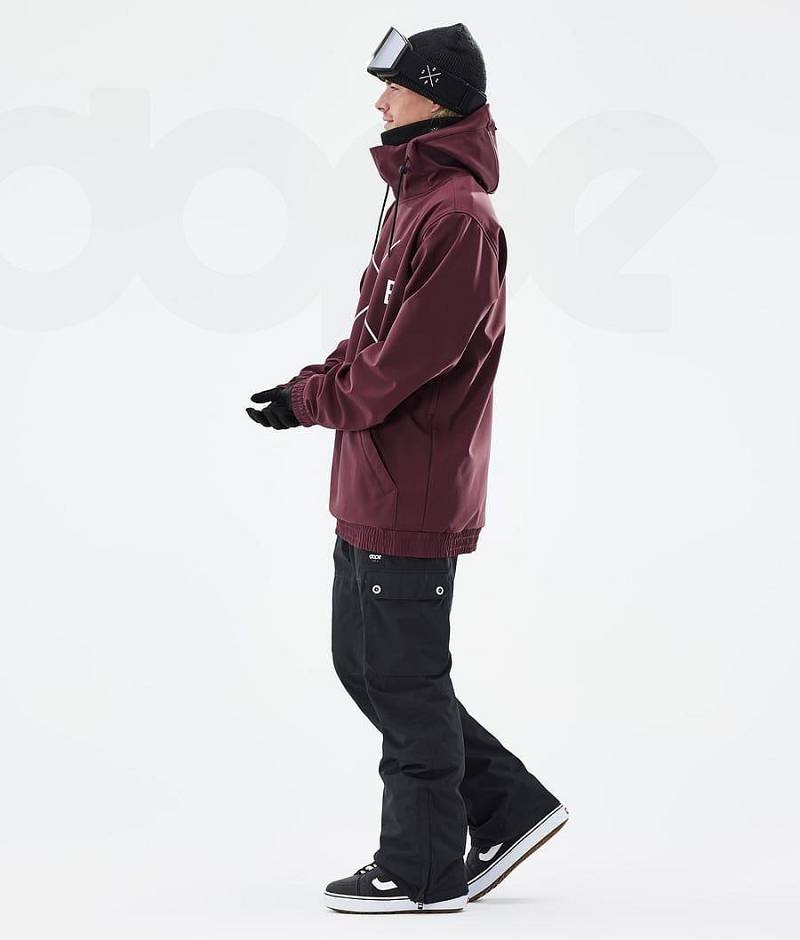 Burgundy Men's Dope Yeti Snowboard Jackets | India_D1626