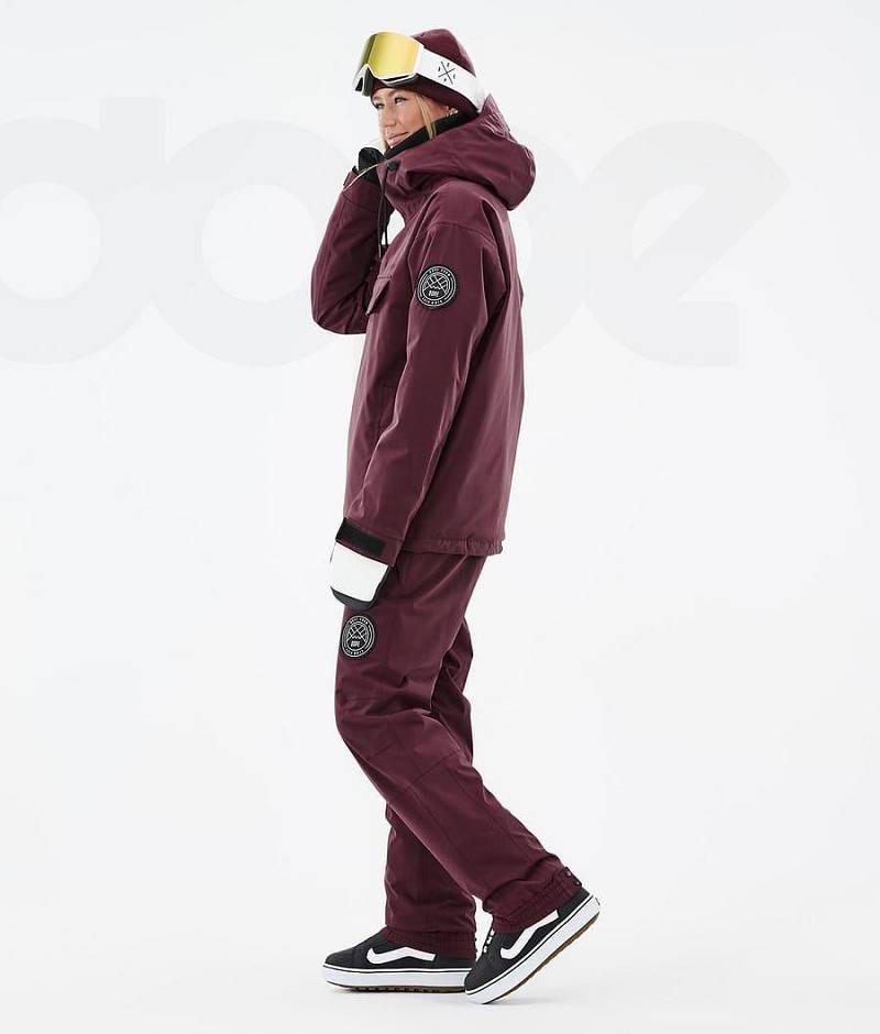 Burgundy Women's Dope Blizzard W Snowboard Jackets | India_D1642