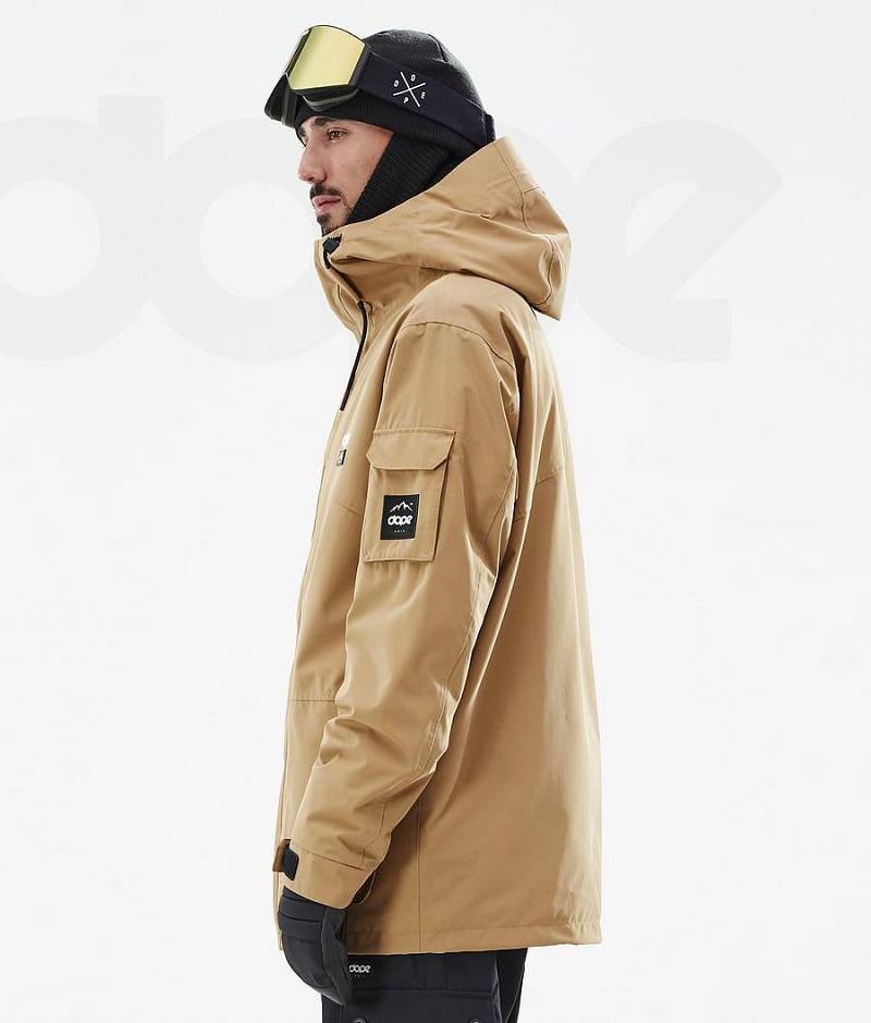 Gold Men's Dope Adept Snowboard Jackets | India_D1141