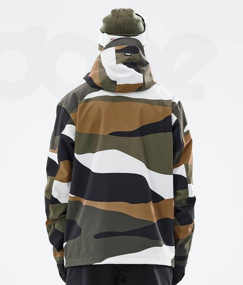 Gold Olive Men's Dope Blizzard Ski Jackets | India_D1368