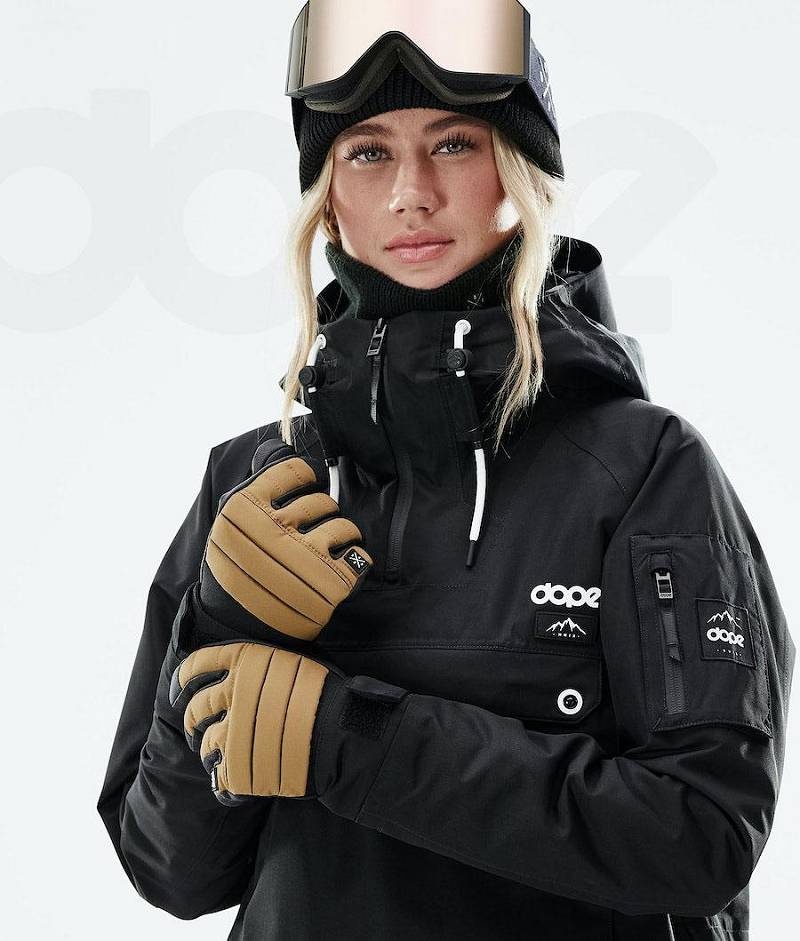 Gold Women's Dope Ace 2021 Snowboard Gloves | India_D2273
