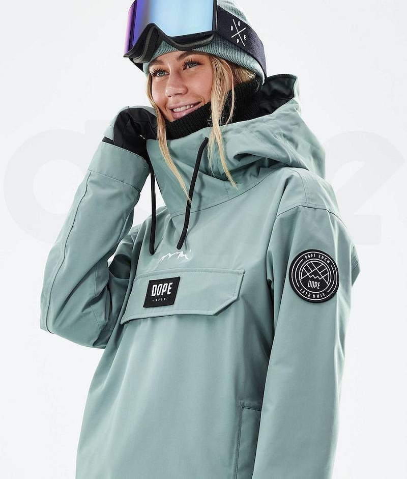 Green Women's Dope Blizzard W 2021 Snowboard Jackets | India_D1478