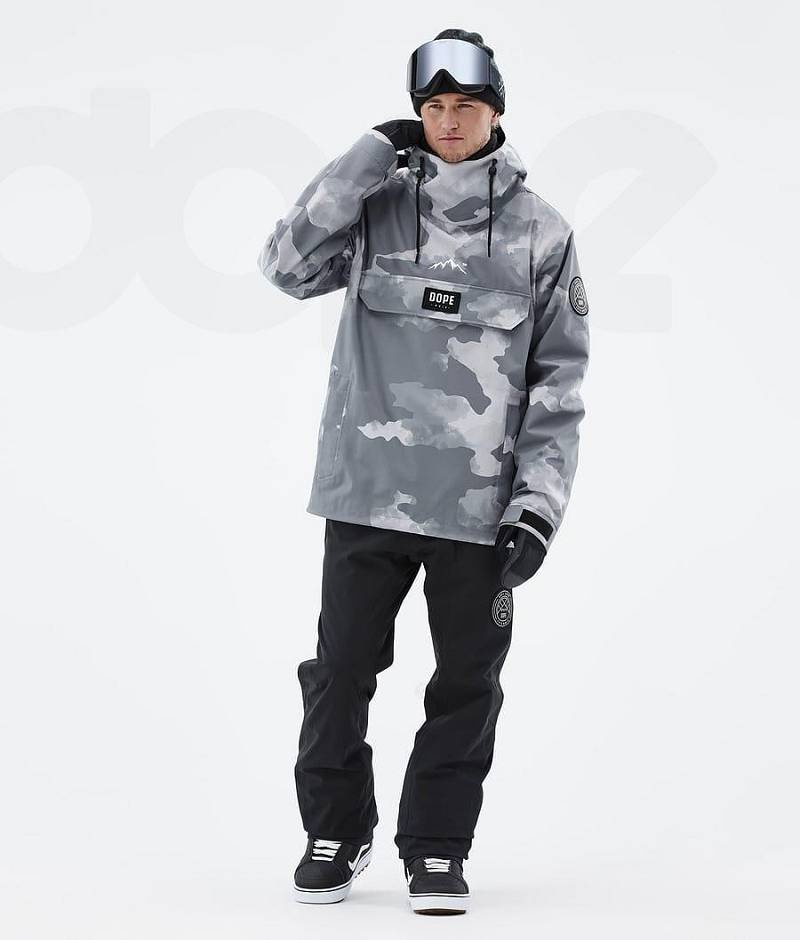 Grey Camo Men's Dope Blizzard Snowboard Jackets | India_D1064