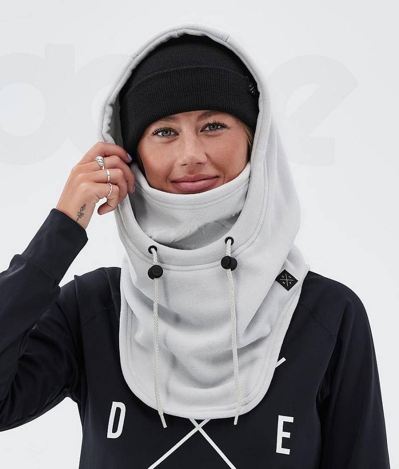 Light Grey Women's Dope Cozy Hood II Facemasks | India_D1969