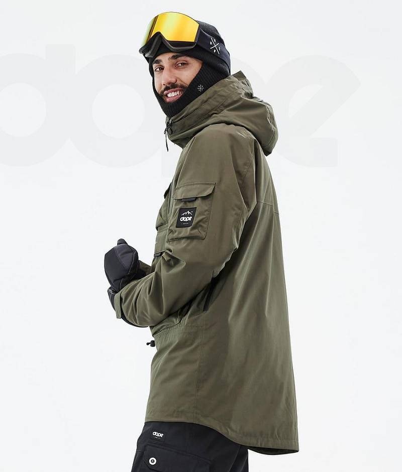 Olive Men's Dope Akin Snowboard Jackets | India_D2014