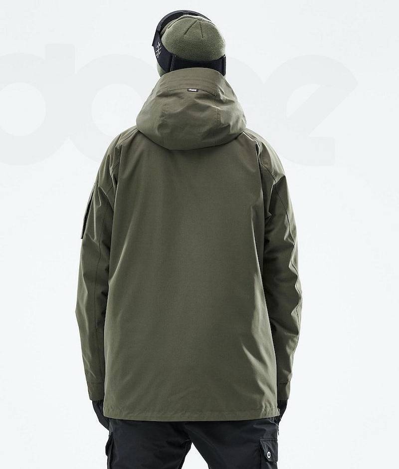 Olive Men's Dope Annok 2021 Snowboard Jackets | India_D1389