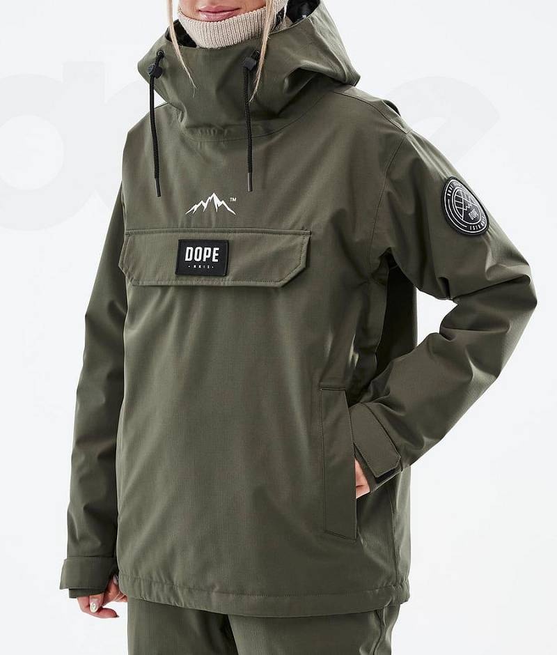 Olive Women's Dope Blizzard W Ski Jackets | India_D1658
