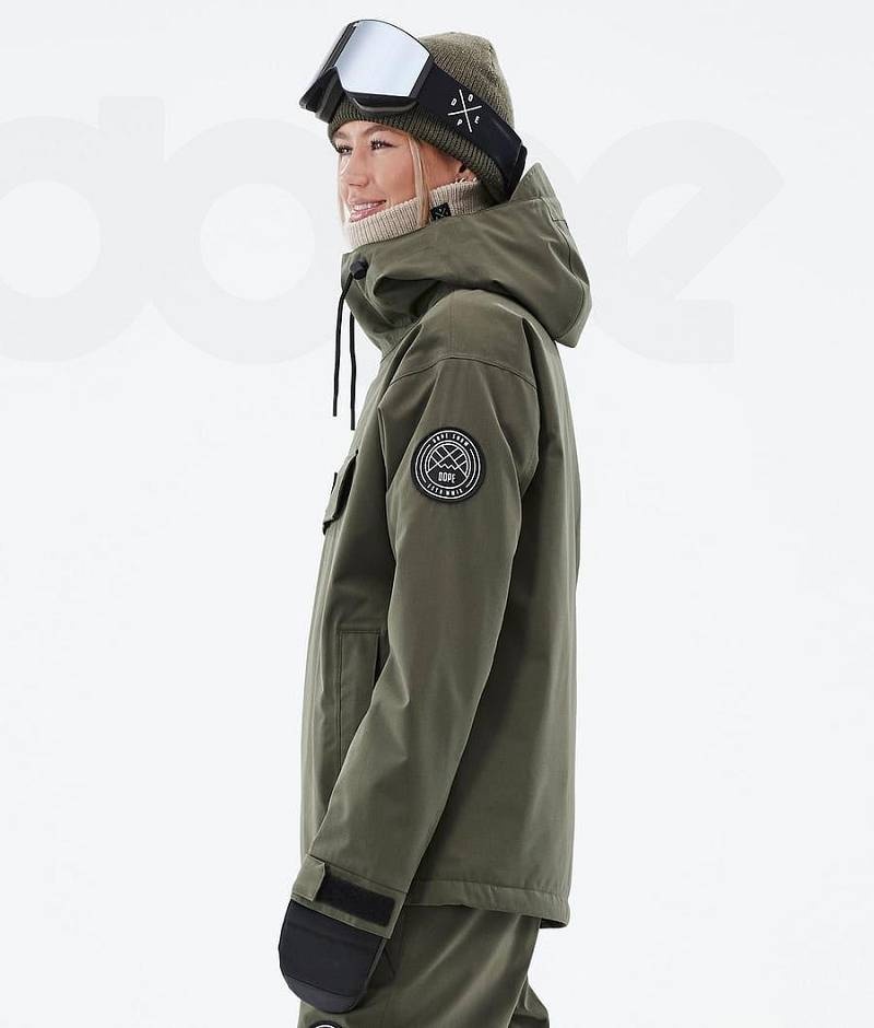 Olive Women's Dope Blizzard W Snowboard Jackets | India_D2069