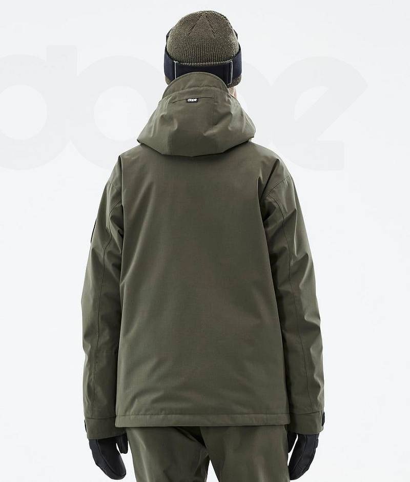 Olive Women's Dope Blizzard W Snowboard Jackets | India_D2069