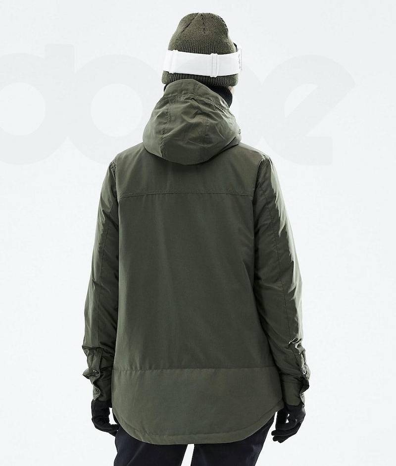 Olive Women's Dope Insulated W Ski Jackets | India_D2096