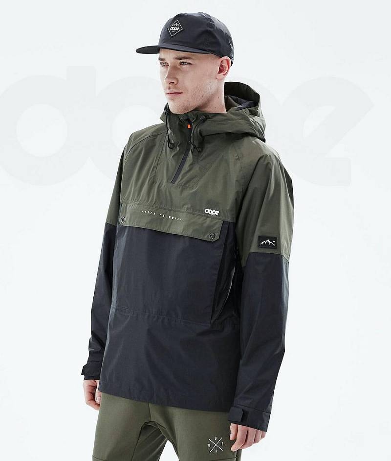 Olive / Black Men\'s Dope Hiker Light Outdoor Jackets | India_D1237