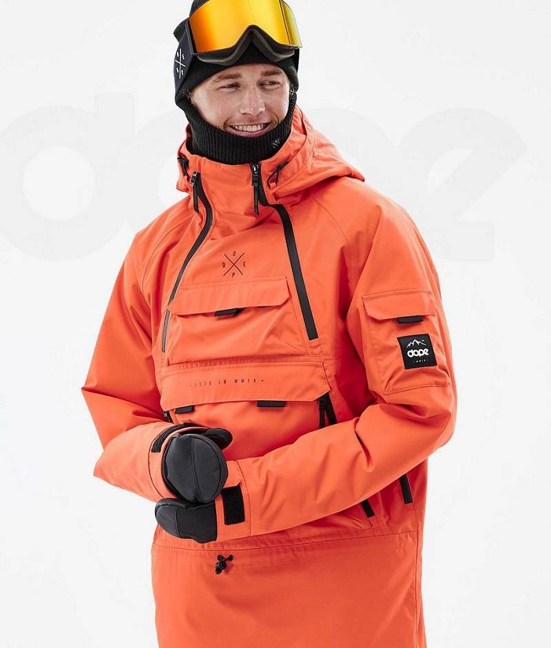 Orange Men's Dope Akin Ski Jackets | India_D1459