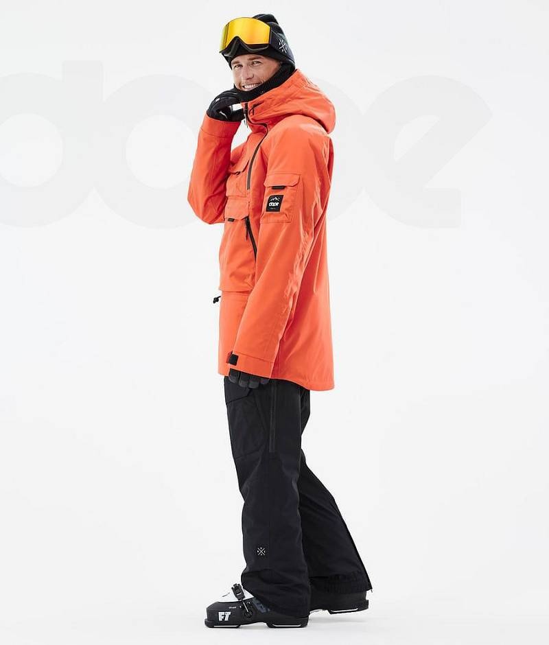Orange Men's Dope Akin Ski Jackets | India_D1459