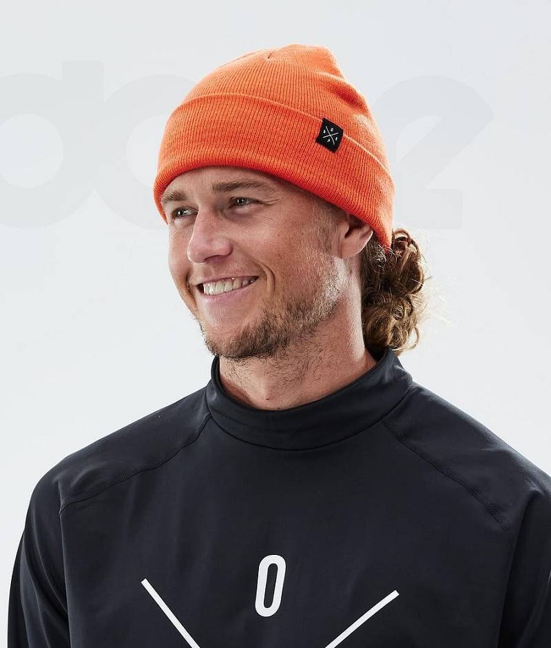Orange Men's Dope Solitude Beanies | India_D1211