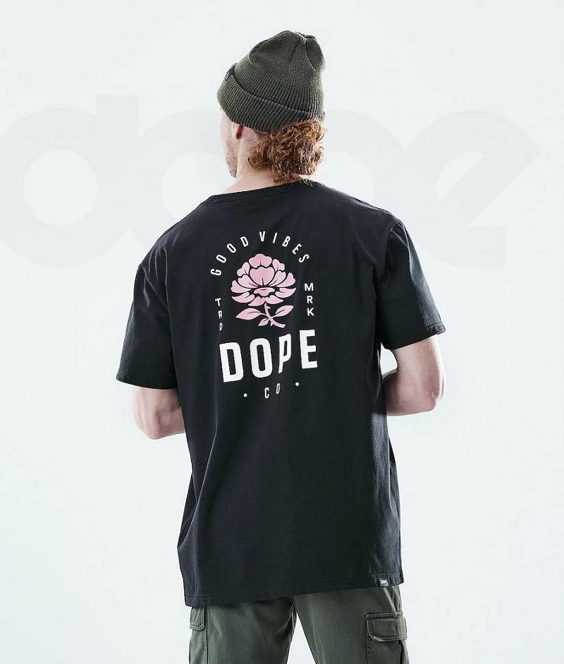 Rose Black Men\'s Dope Daily T-shirts | India_D1628