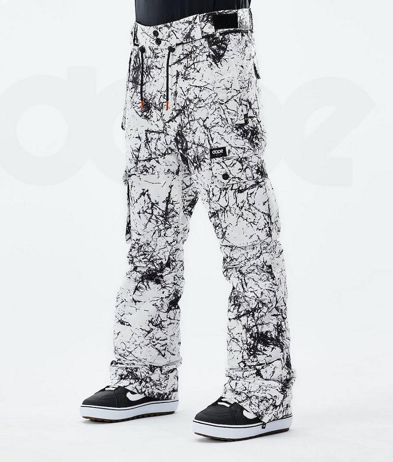 White / Black Men\'s Dope Iconic 2021 Snowboard Pants | India_D1227