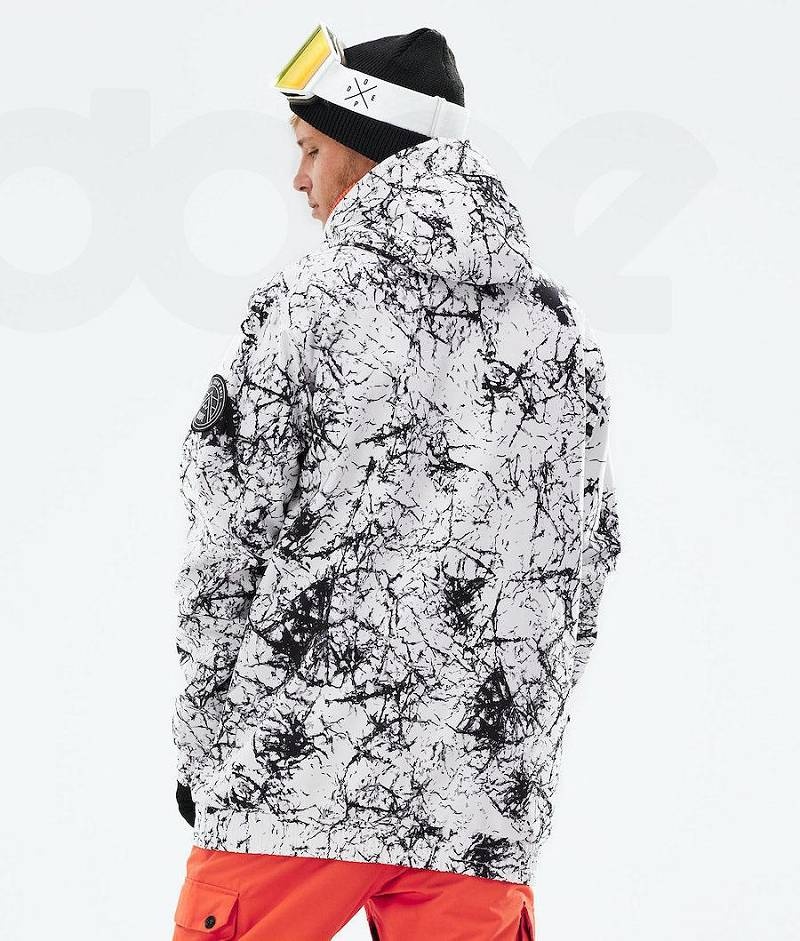 White / Black Men's Dope Wylie Ski Jackets | India_D2269