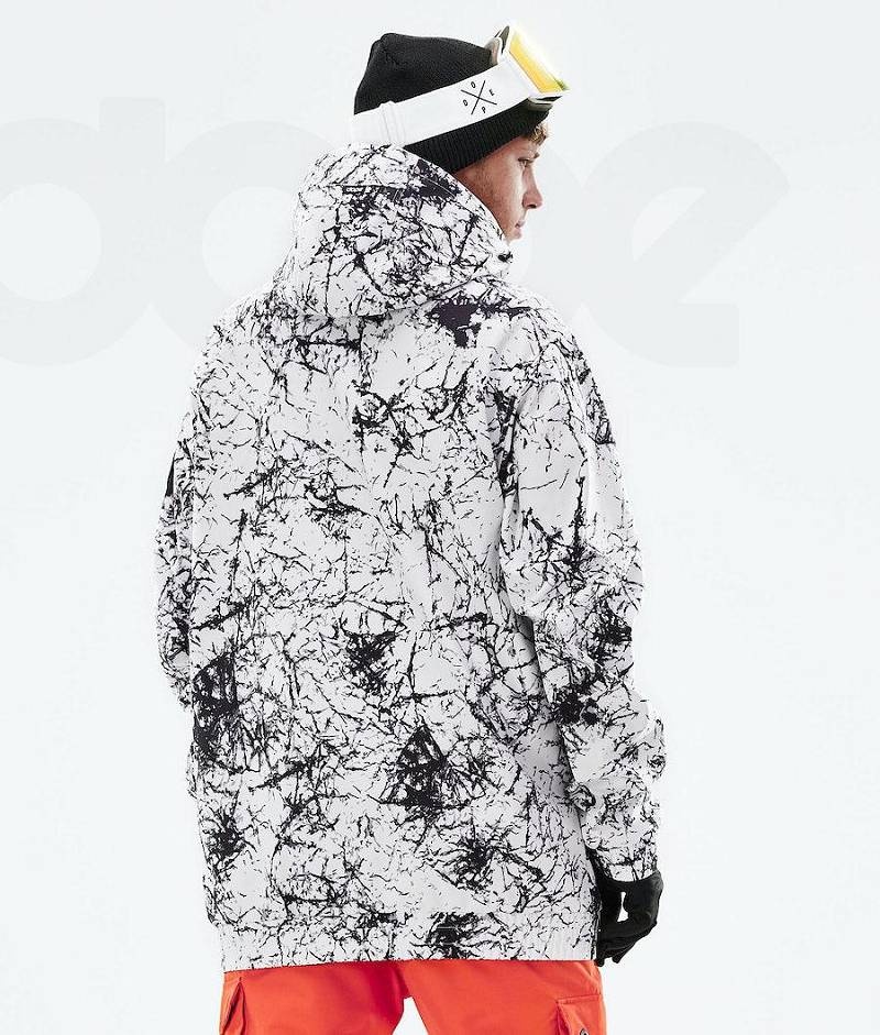 White / Black Men's Dope Wylie Snowboard Jackets | India_D2189