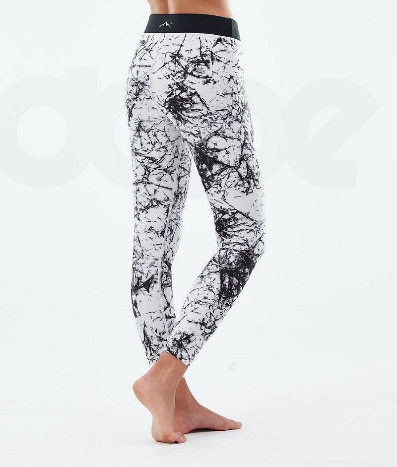 White / Black Women's Dope Snuggle W Base Layer Pants | India_D1653