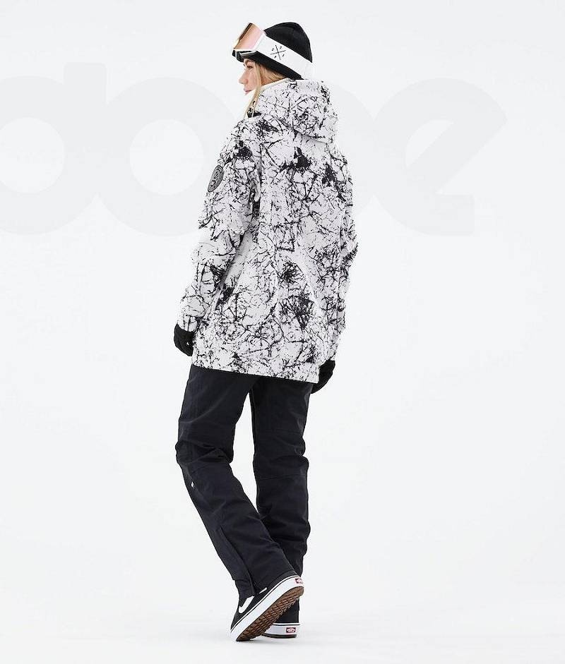 White / Black Women's Dope Wylie W Snowboard Jackets | India_D1022